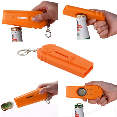 Bottle Opener Cap Launcher Keychain