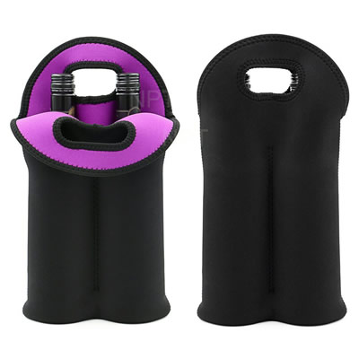 Two Bottle Insulated Neoprene Wine/Water Bottle Tote