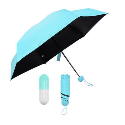 Mini Black Coated 5 Fold Capsule Umbrella