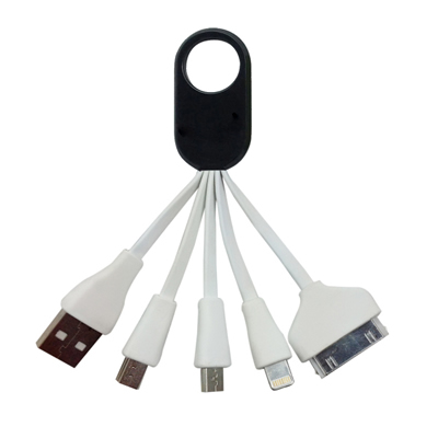 5 in 1 Multiple USB Charging Cable With Key Chain