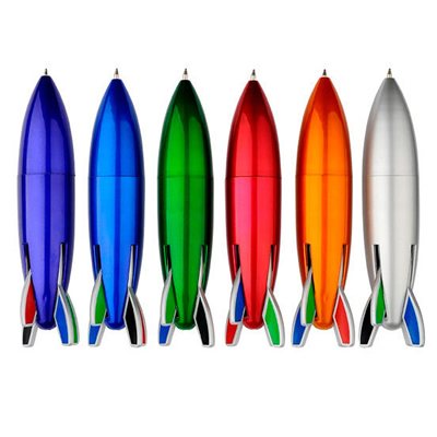 4 Colors Cute Rocket Shape Plastic Ballpoint Pen