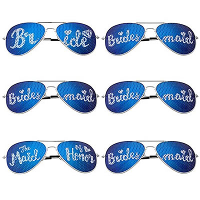 Wedding Party Colored Decal Metal Sunglasses