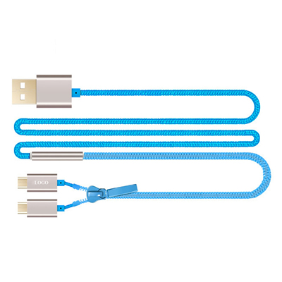 2 In 1 Zipper USB Charging Cable