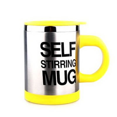 Self-Stirring Stainless Steel Coffee Mug