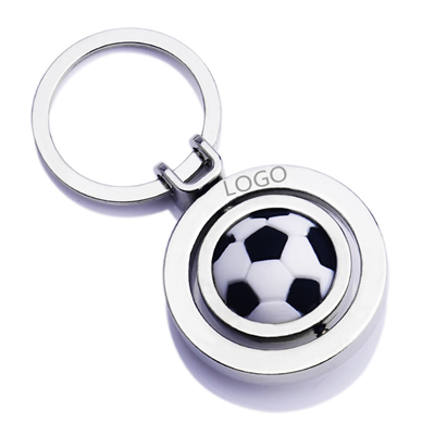 Rotary Football Metal Pendant Keychain
