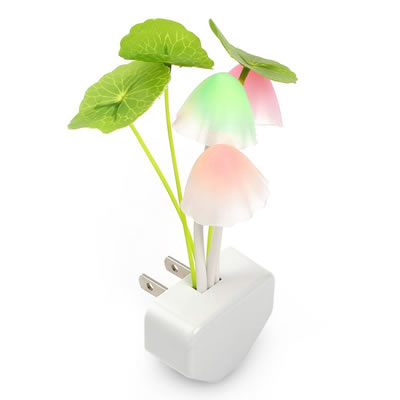 Cute Mushroom Lotus Leaves Colors Changing LED Night Light