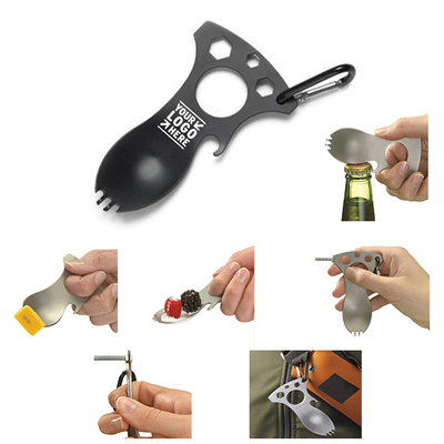Multifunction Fork Spoon Eating Tool Keychain