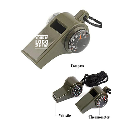 Multifunctional Whistle Compass Thermometer with Lanyard