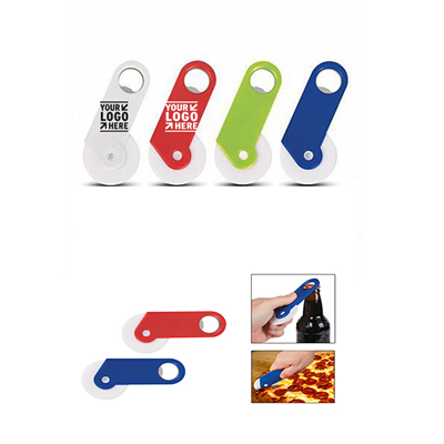 Plastic Pizza Cutter with Bottle Opener