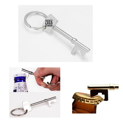 Key Shaped Keychain with Bottle Opener