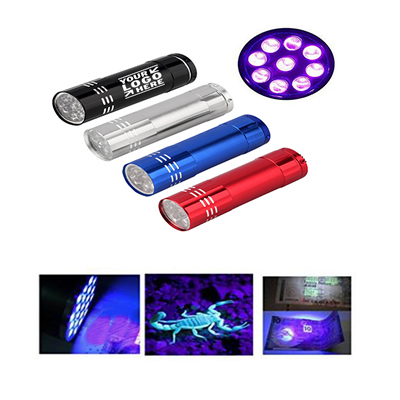 Aluminium 9 LED UV Flashlight