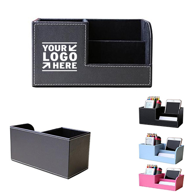 Leather Multi-function Desk Penholder