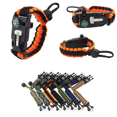 Paracord Bracelet Survival kit with Compass Fire Starter