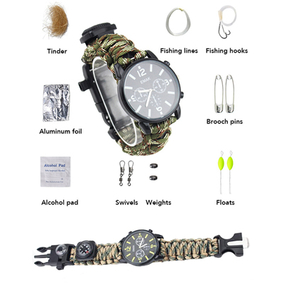 16 in 1 Emergency Survival kit Waterproof Watch