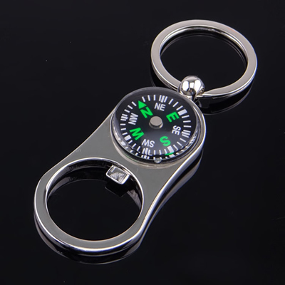 Bottle Opener Key Chain with Compass